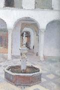 Joaquin Sorolla Atrium fountain oil painting